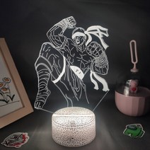 LOL 게임 피규어 블라인드 몽크 이신 램프 3D LED RGB 네온 야간 조명 친구 방 테이블 다채로운 장식 리그 오브 레전드 선물, [02] Lava Lamp Base, [01] 7 color no remote