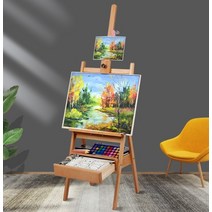 이퍼피 서랍형 나무 이젤 미술 그림 화판 캔버스 받침대