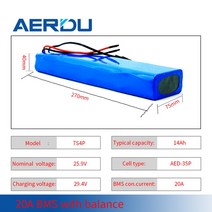 전동휠체어 노인전동차 aerdu 7s4p 24v 10ah-14ah 18650 rechergeable li-ion battery pack for electric motor 휠체어, 25.9в 14ах