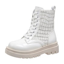 lofty최신 여성용 가을 가죽 부츠 플러스 사이즈 숏 라운드 헤드 플랫폼 레이스업 앵클 43 Chaussure Femme