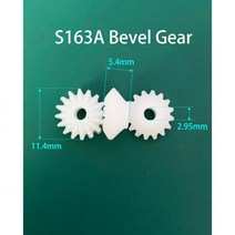 베벨기어박스 베벨기어 S163A 0.5M 베벨 피니언 16 이빨 3mm 샤프트 구멍 플라스틱 기어 장난감 부품 액세서리 10 개/묶음, 16Teeth
