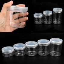 납작 플라스틱 보관용기 / 원형 투명케이스 보관함 수납 약통 약 악세사리 화장품, 4.8cm, 100ml