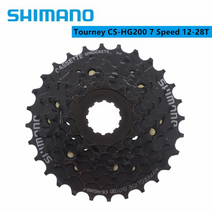 자전거 프리휠 tourney hg200 7 speed 12-28t12-32t 카세트 cs-hg200-7 for mtb 산악 녹 방지 표면 처리호환 428, 12-28T