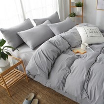 신스엔스 심플 단색 이불커버 싱글 퀸, 그레이