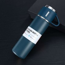500Ml 총알 더블 레이어 스테인레스 스틸 진공 보온병 커피 텀블러 여행 찻잔 출장 물병 차 주입기 병, Blue