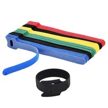 Hmrope 60피스 고정 케이블 타이 재사용 가능 프리미엄 15.2cm(6인치) 조절 가능한 코드 타이 극세사 천 케이블 관리 스트랩 후크 루프 코드 오거나이저 와이어 타이