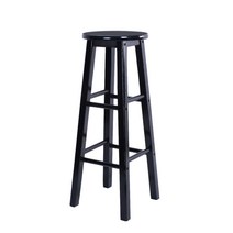 원목스툴 바의자 높은스툴 원목 빈티지 바테이블체어 홈카페 인테리어, A 블랙80CM