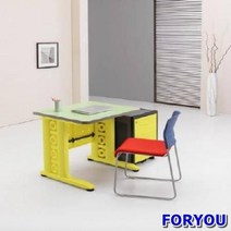 Foryou2782 일자형책상 컴퓨터책상 조립식책상 철제책상 책상 책장 책꽂이, 그린 아이보리