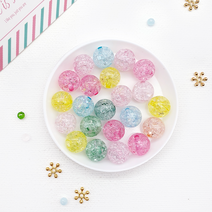 크랙 아크릴볼 비즈 컬러 크리스탈 구슬비즈 공예 악세사리 부자재재료, 파스텔 10mm