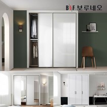 보루네오 10cm 작은방 붙박이장 슬라이딩 여닫이 미닫이 내부 슬라이드 5자 6자 7자, 링고 여닫이 10cm, 화이트_그레이