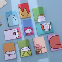 심플 캐릭터 떡메모지 다이어리 꾸미기 다꾸 메모지 수첩 편지, F) 핑크블루