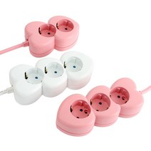 아이정 디자인 멀티탭 하트탭 2구 3구 16A 멀티탭, 2구 핑크, 3M