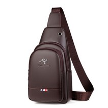 남자 가슴 팩 Crossbody 가방 럭셔리 디자인 내구성 PU 가죽 핸드백 빈티지 레저 어깨