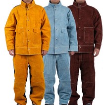 방염복 용접 작업복 산업용 방화복 방열복 안전복, 갈색 퓨어 레더 펜츠