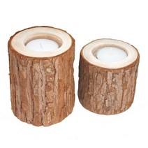 티라이트 우드 캔들 홀더, 9cm