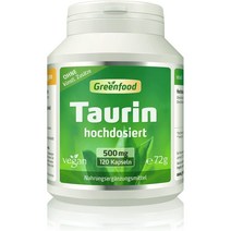 독일 Greenfood 타우린영양제 500mg 비건 120캡슐, 1, 1개, 120개