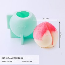 와끼 복숭아 몰드 아이스크림 선복숭아 밀크 젤리 복숭아 아이스크림 입체 실리콘 그라인더 초콜릿 복숭아 잎, 11.5cm