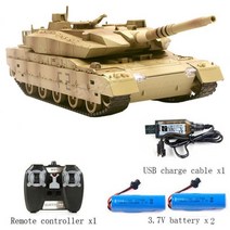 T-90 RC 탱크 전륜 쇼바 장착 탱크 1/20 스케일 45도 등판능력 포탑회전 무선조종탱크 어린이용 선물용, 옐로우