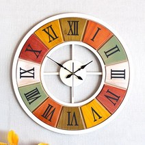 [서운아트] 브릭 우드 무소음 원목 벽시계 4COLOR 50cm, 화이트