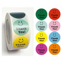 빅사이즈(3.8cm) 8믹스 땡큐스마일스티커 [122] 대용량 500pcs 다꾸, 단품, 단품