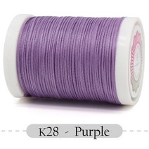 가죽공예실 레자실 가죽초실 Small Roll Flat Wax Thread Polyester Bracelet for Knitting Leather Craft, 02 1.0mm 210D 65M, 28 28 - Purple