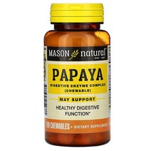 메이슨 내추럴 Mason Natural 파파야 소화 효소 복합체 츄어블 100정, 1개