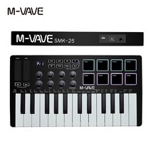 전자피아노 휴대용피아노 M-VAVE 휴대용 MIDI 25 키 USB MIDI 키보드 컨트롤러 8 개의 백라이트 드럼 패드 8 개의 노브 8 개의 RGB 음악 키보드 악기, [02]
