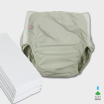 소프트문/성인용 면기저귀 방수커버 세트, M