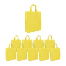 세븐몰 단색 부직포 쇼핑백 (대 소) 학원가방, 10개입, 옐로우(소)