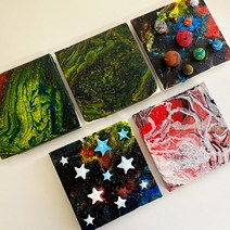 엄마랑아이랑 미술놀이 창의력향상 푸어링 아트 캔버스 액자만들기 DIY 복지센터, 대