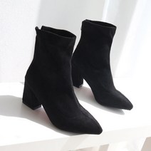 뾰족코 앵클부츠 여성 데일리 오피스룩 검정색 부츠