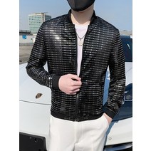 반짝이 스팽글 자켓 봄과 여름 남성 재킷 성격 패션 선 스크린 의류 헤어 스타일리스트