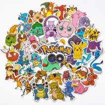 카와이 피카추 스케이트 보드 방수 스티커 어린이용 자전거 기타 노트북 장난감 50/100 개, 50pcs