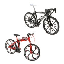 GHSHOP 2x 1:10자전거 모델 수공예 자전거 장난감 블랙+레드