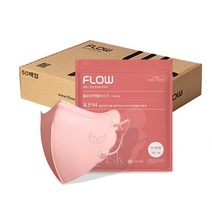 플로우천사황사방역마스크(KF94)(중형), 50매 (중대형 성인여성), 코랄
