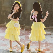 [주의!!판매자확인하세요*중국판매자주의][당일발송]주니유니 국내배송 주니어 리본캉캉세트 어린이원피스 바캉스룩 공주원피스 자매룩