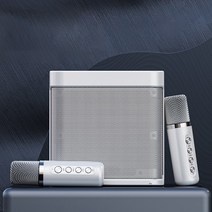 블루투스 스피커 무선 마이크 노래방 블루투스 스피커 세트 YS-203, 화이트