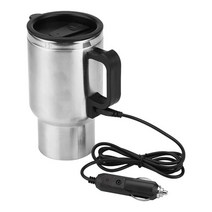차량용커피포트 차량용 전기 커피 포트 12v 24v 자동차 충전식 450ml 자동 가열 컵 컵 안전 편리한 여행 usb 가열 병 잔 스테인레스 스틸 보온병 컵