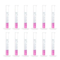 Uxcell 플라스틱 눈금 실린더 10ml 측정 과학 테스트 튜브 비커 양면 미터법 표시 실험실 가정용 투명 육각 베이스 12개