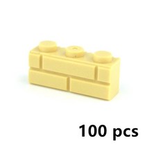 롱브릭타일 접착식파벽돌 파벽돌 DIY 빌딩 블록 벽 그림 벽돌 1x2 1x3 1x4 L 도트 교육 크리 에이 티브 건, 07 beige 1X3 100pcs