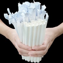 국산 종이빨대 개별포장 친환경 카페빨대 스타벅스빨대 일회용 빨대 생분해 7파이*21cm, 1개입, 100개