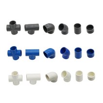 32mm 내경 pvc 커넥터 물 공급 파이프 피팅 스트레이트 엘보 솔리드 동등한 티 4 방향 커넥터 관개 조인트, 파란색, 크로스 커넥터