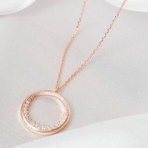로즈골드 14KGP 큐빅 데일리 베이직 체인 목걸이