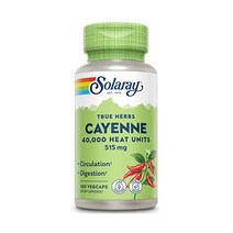 솔라레이 카이엔 페퍼 515mg | 40 000 열 단위 건강한 소화 순환 대사 심혈관 지원 비GMO 100 베지캡BGSL