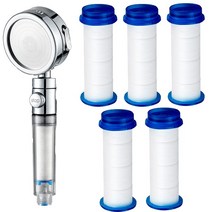 화이트리버 샤워기헤드 3단모드 필터샤워기 360도 회전 +필터5P, 샤워기헤드+필터5P