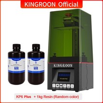 3d프린터 FDM SLS kingroon kp6 모노 kp6 plus 4k lcd 3d 프린터 uv 수지 프린터 6.08 인치 2k 흑백 화면 3d 인쇄 sla 3d 프린터, kp6 플러스 수지 1kg