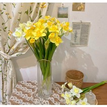 H수선화가지 3color 조화 실크플라워 인테리어소품 조경 홈카페 집꾸미기, WHITE