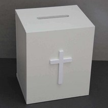 교회용품 헌금함 원목 성당 봉헌함 십일조 나무 흰색, 흰색 헌금함