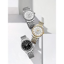 Fiyada 시계 남성용 비즈니스 기계식 방수 스틸 밴드 캐주얼 캘린더 메탈시계