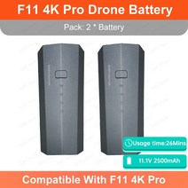드론배터리 RC소품 오리지널 SJRC F11S 4K 드론 배터리 F11 프로 11.1V 2500 mAh, [03] F11 4K 2Battery